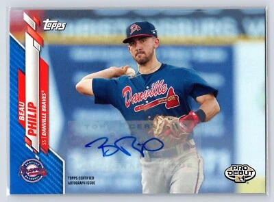 2020 Topps Pro Debut Autograph BLUE Beau Philip Rookie /150 Braves #PD-197 - Image 1 of 2
