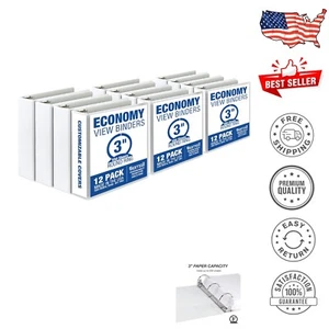 12 Pack of 3-Inch Round Ring Binders - Reliable Organization for School & Office - Picture 1 of 3