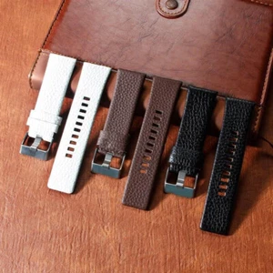 22 24 26 27 28 30 32mm Genuine Leather Watch Band Strap Replacement Bracelet - Picture 1 of 24