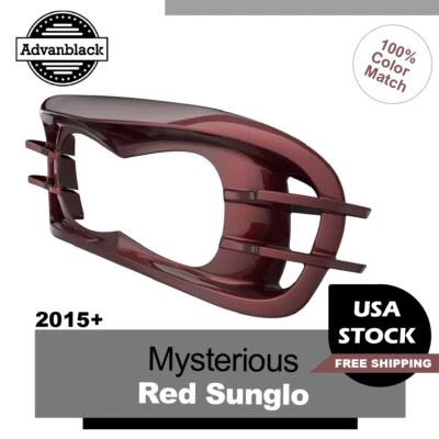 Bisel de faros Mysterious Red Sunglo para Harley Davidson Road Glide 15+ FLTRX Foto 1 de 4
