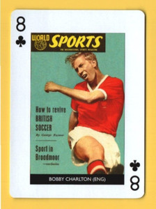 Bobby Charlton England 8 of Clubs Playing Card World Cup