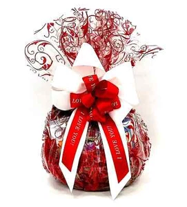 33 Piece Customizable Valentine Day Gourmet Gift Basket chocolate cookie & snack - Picture 1 of 3
