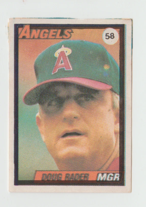 Venezuela Sticker 1990 Doug Rader (Mgr) #58 California Angels VERY RARE - Image 1 of 2