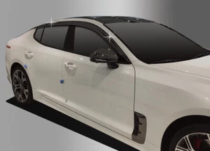 Smoked Window Visor Sun Rain Vent Shield Black 4P D778 for KIA Stinger 2018~2023 - Picture 1 of 10