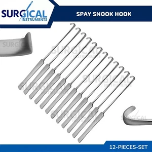 12 Spay Snook Hook Veterinary Surgical Instruments Stainless Steel German Grade - Picture 1 of 8