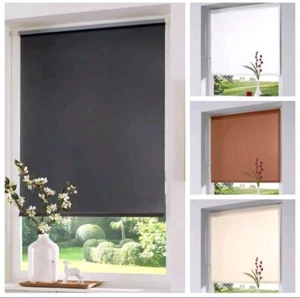 Rollo klemmfix Sichtschutz ohne Bohren weiß sand grau braun Klemmrollo Minirollo - Bild 1 von 9