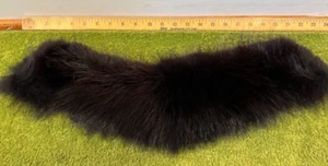 REAL BLACK/DARKEST BROWN  FOX FUR  COLLAR  SOFT SUPPLE  USA Lined , #Y - Picture 1 of 3
