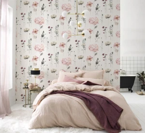 Papel pintado no tejido Rasch flores romántico floral blanco rosa verde 300642 (3,49 €/1 m²) - Imagen 1 de 7