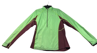 Chaqueta Mizuno Light Mujer Talla Mediana Verde Borgoña Manga Larga Cuarto Cremallera Foto 1 de 4