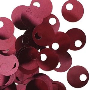 Large Hole SEQUIN PAILLETTE ~ Burgundy Wine Red Metallic~20mm round~ Made in USA - Picture 1 of 2