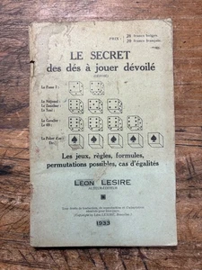 Léon LESIRE – Le secret des dés à jouer dévoilé – Bruxelles, 1933 – Rareté sur l - Foto 1 di 3