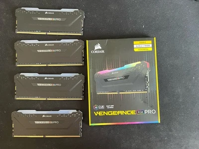 Corsair Vengeance RGB PRO 32GB (4×8GB) Black DDR4 3200MHz CMW16GX4M2C3200C16 2x - Image 1 of 4