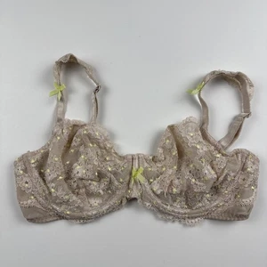 Victoria's Secret BH Damen 36D rosa und gelb Spitze ungefüttert Demi Dream Angel - Bild 1 von 5