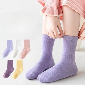 Lote de 10 pares de calcetines escolares de uniforme de algodón liso lisos para niños pequeños niñas - Imagen 1 de 4