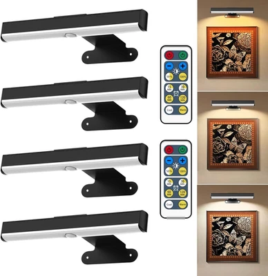 4Pack Wireless Picture Light with Remote,Battery Operated Wall Sconces for Wall - Image 1 of 4