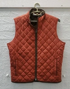 New Peter Millar Crown Elite Light Vest Orange Full Zip Quilted Sz Large - Picture 1 of 8