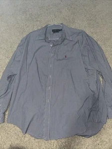 Ralph Lauren Polo Button Down Gray Black Size XXL Shirt - Picture 1 of 3