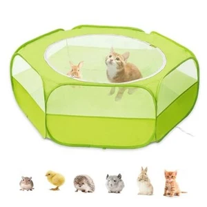 Small Animal Playpen, Pet Playpen for Cat/Rabbit/Hamster/Guinea Green - Picture 1 of 7