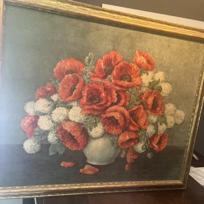 Impressão artística floral emoldurada de natureza morta - Imagem 1 de 4