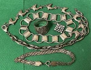 Scrap Wear Sterling Silver .925 Ring Charm Bracelets Jewelry Lot 56.2 Grams - Picture 1 of 8