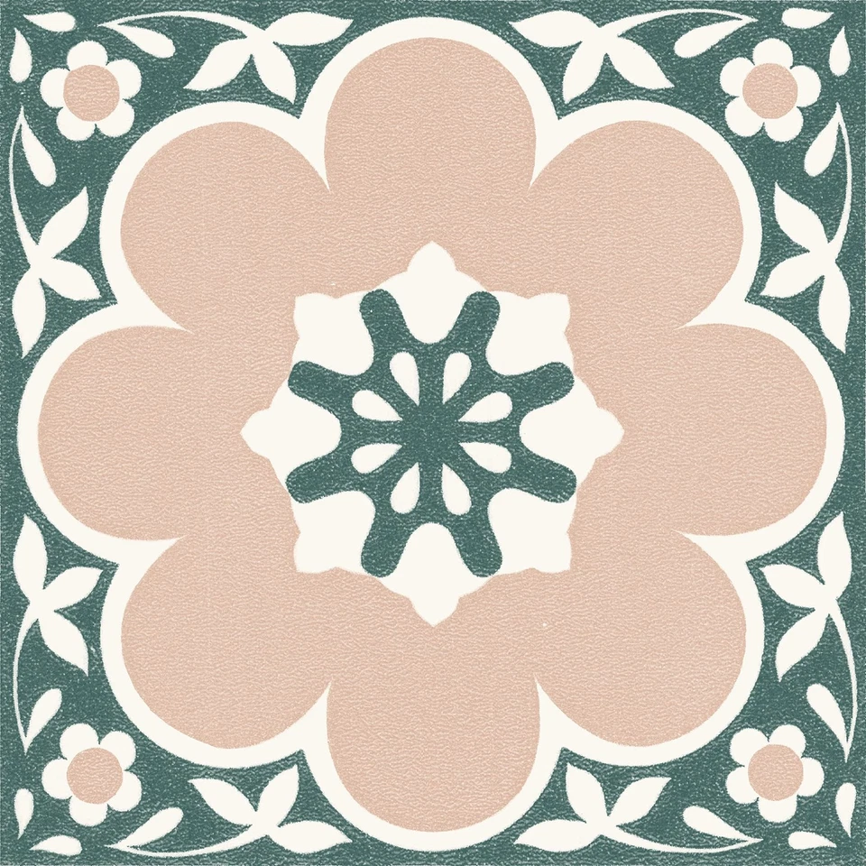 (10-Pk) FloorPops Pink Daphne Peel and Stick Floor Tiles 12" " x .06" FP4663