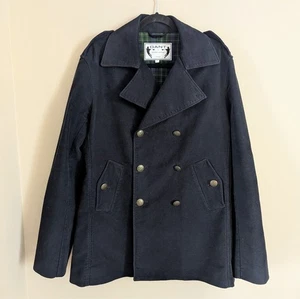 Gant by Michael Bastian Navy Moleskin Pea Coat Preppy Metal Buttons Men's Size M - Bild 1 von 12