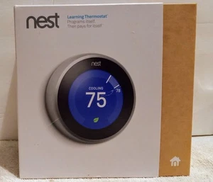 Google Nest (T3007ES) Learning Thermostat 3rd Gen Programmable Alexa Sealed - Picture 1 of 5