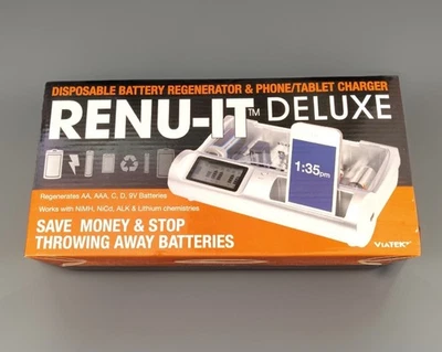 Viatek Renu-It Deluxe RE04 Battery Regenerator Charger + USB Port. - Image 1 of 3