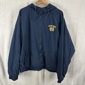 Vintage Weatherproof Notre Dame Fighting Irish Jacket Full Zip Blue Sz XL - Picture 1 of 7