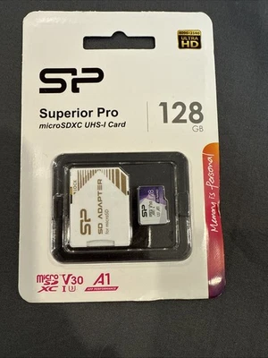 SP Superior Pro 128 GB Micro SDXC Ultra HD Memory Card UHS-I Card. Ultra HD - Image 1 of 4
