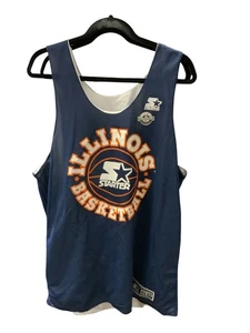 Vintage Fighting Illini Trikot Herren 52 XL blau weiß Starter Reversible Deadstock USA - Bild 1 von 24
