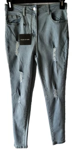 Pantalones de mezclilla parisinos desgastados para mujer talla 6 nuevos con etiquetas - Imagen 1 de 3