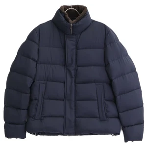 HERNO PI001019U with faux fur collar Down jacket 48 Navy - Picture 1 of 9