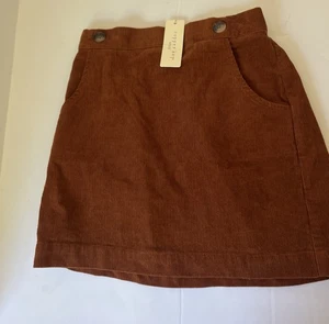 Copper Key Girls Skirt Large Brown Corduroy Pockets L 24” Waist Size 8 - Picture 1 of 9