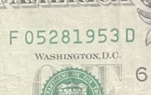 May 28, 1953 Birthday/Anniversary Note One Dollar Bill Fancy Serial Number - Picture 1 of 3