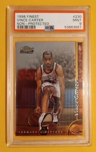 VINCE CARTER 1998 FINEST ROOKIE NON-PROTECTED PSA 9 MNT #230 TORONTO RAPTORS A2 - Foto 1 di 2