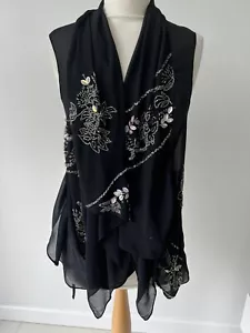 All Saints ""Tonia Top"" 100 % seda embellecida talla 8 £260 - Imagen 1 de 6