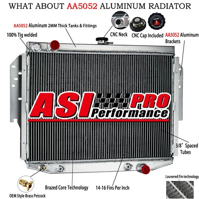 3-CORE ALUMINUM RADIATOR FOR 1976-1989 CHRYSLER CORDOBA DODGE ASPEN PLYMOUTH V8 - Image 1 of 4