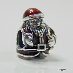NEW AUTHENTIC PANDORA CHARM SANTA CLAUS STt. NICK 791231ENMX W SUEDE POUCH - Picture 1 of 6