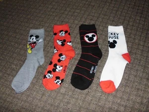 (4 Paar) MICKEY MOUSE SOCKEN, Crew, 9-11, NEU - Bild 1 von 3