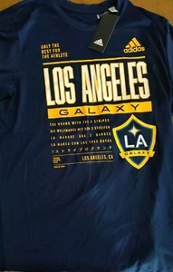 adidas 2023 LA Galaxy Pre-Game Tee - Men's Sz L Navy-Team Gold Free Shipping - Picture 1 of 1