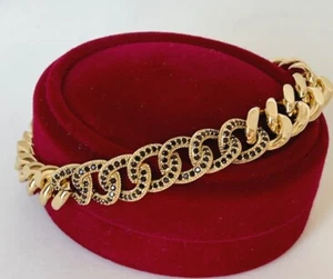 Luxus Armband Panzerkette Zirkonia Kristalle 585er Gold 14K vergoldet 17,5-20cm - Bild 1 von 8