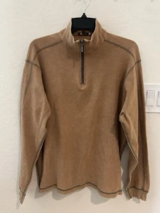 Agave Lux Waffle Knit 1/4 Zip Pullover Distressed Nopal Long sleeve USA Sz M - Picture 1 of 10