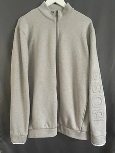 Hugo Boss Sweater full zip Beige embroidered - sz XXL - Picture 1 of 5