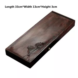Tea Tray Luxury Ebony Wood Gongfu Tea Tray Serving Table Tray Water Drain Plate - Picture 1 of 9