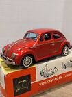 Vintage 1960s RED 10” Bandai Bump & Go 960 Volkswagen Sedan Beetle VW Tin Bug 