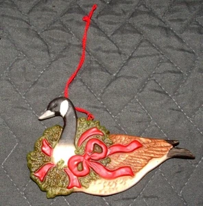 1983 SCHMID GORDON FRASER DUCK FOWL PORCELAIN CHRISTMAS TREE ORNAMENT - Picture 1 of 5