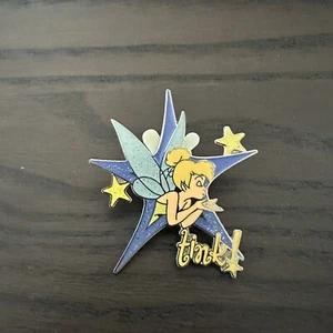 Authentic Walt Disney World Tinker Bell Sparkle Star Pin Tink! 2005 Blowing Kiss - Picture 1 of 2