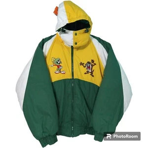Looney Tunes Jacket Mens XL Puffer Coat By Daniel Young Vintage 90s - Picture 1 of 11