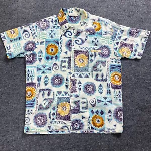 Camicia hawaiana Go Barefoot in Paradise da uomo taglia large manica corta Aloha USA - Foto 1 di 6